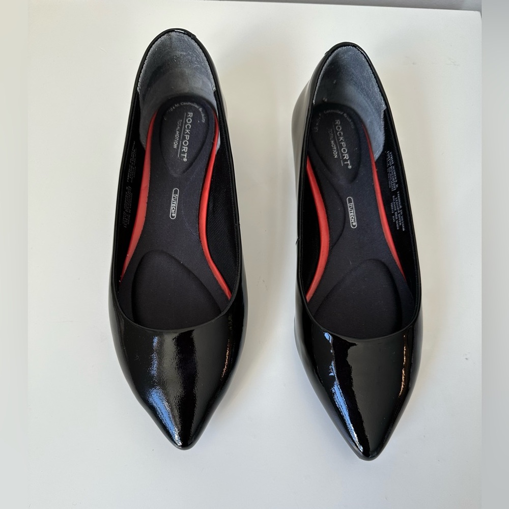 NWOT Black Patent Leather Flats - Rockport Nordstrom Total Motion
